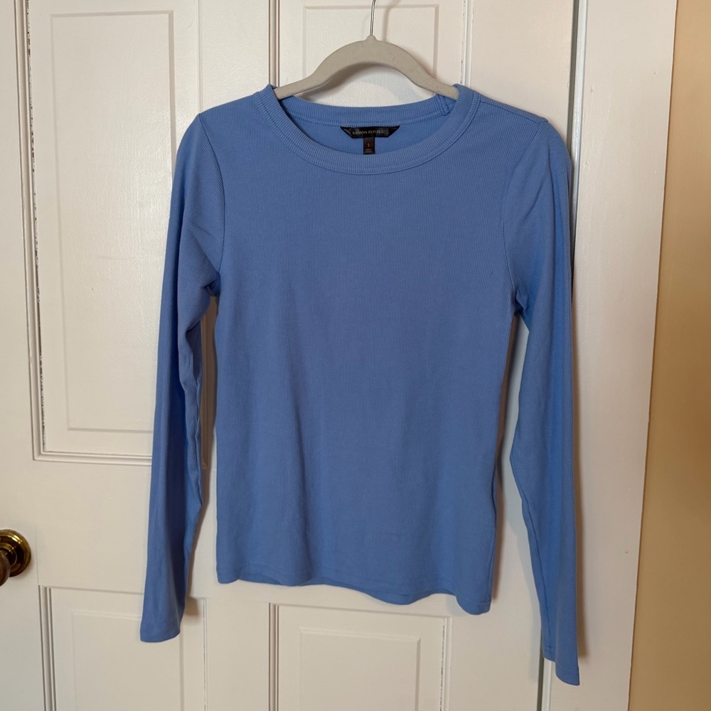 Banana Republic Light Blue Ribbed Top